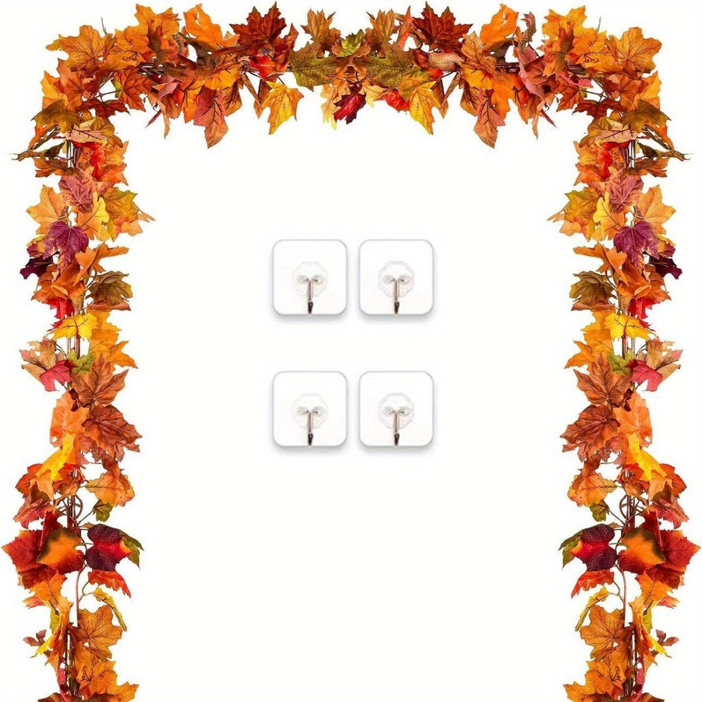 2pcs Maple Leaf Fall Garland – 5.9ft Artificial Autumn Hanging Vine  Description: