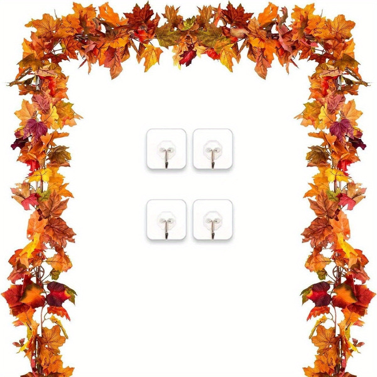 2pcs Maple Leaf Fall Garland – 5.9ft Artificial Autumn Hanging Vine  Description: