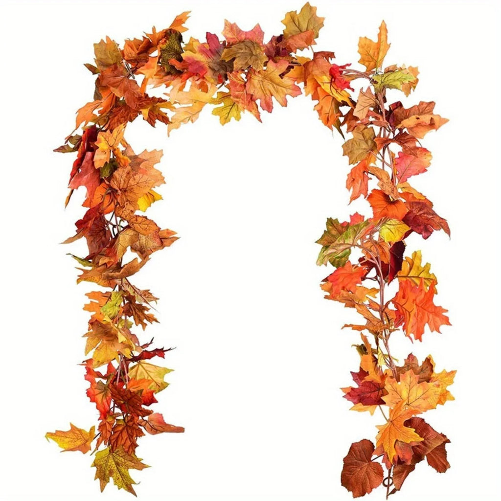 2pcs Maple Leaf Fall Garland – 5.9ft Artificial Autumn Hanging Vine  Description: