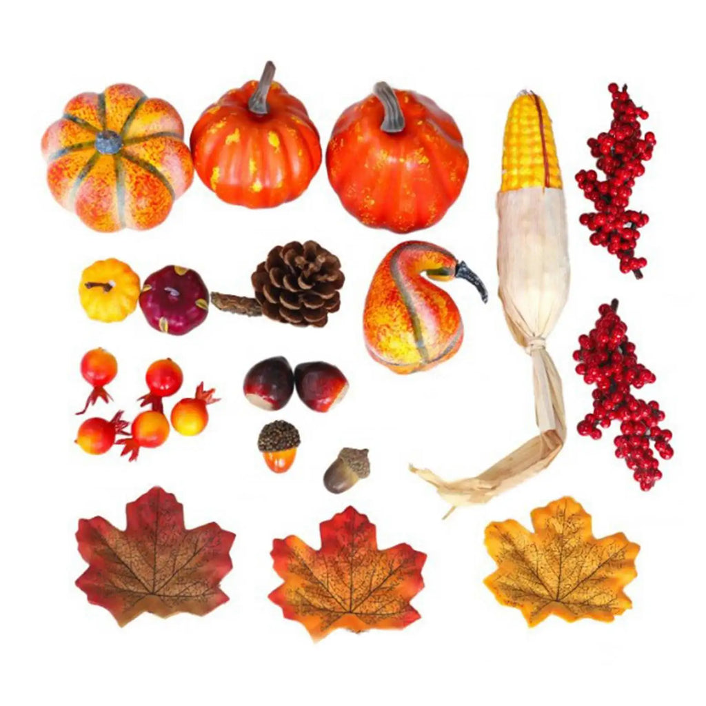 49pcs Fall Pumpkin & Harvest Décor Set – Artificial Autumn Display Kit