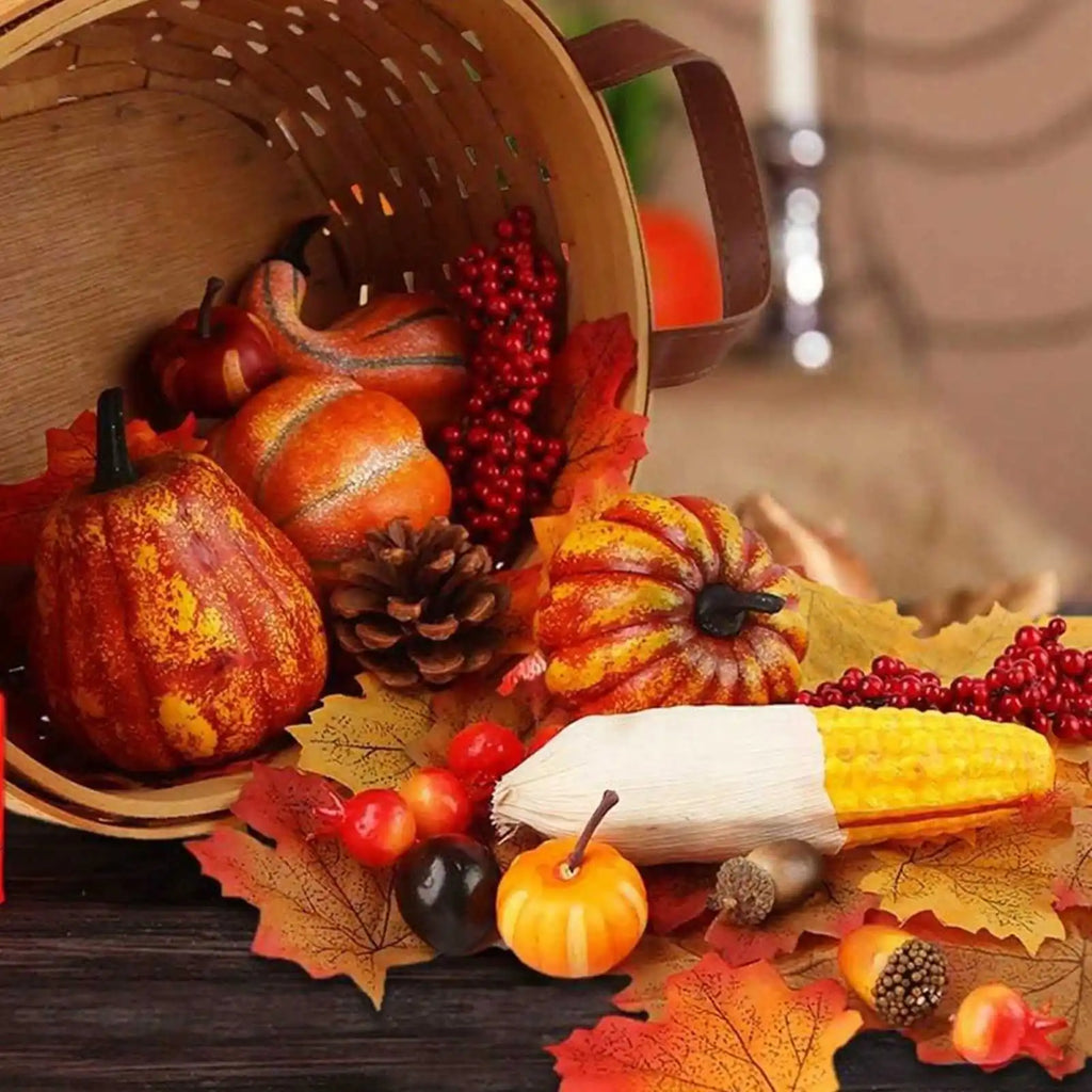 49pcs Fall Pumpkin & Harvest Décor Set – Artificial Autumn Display Kit