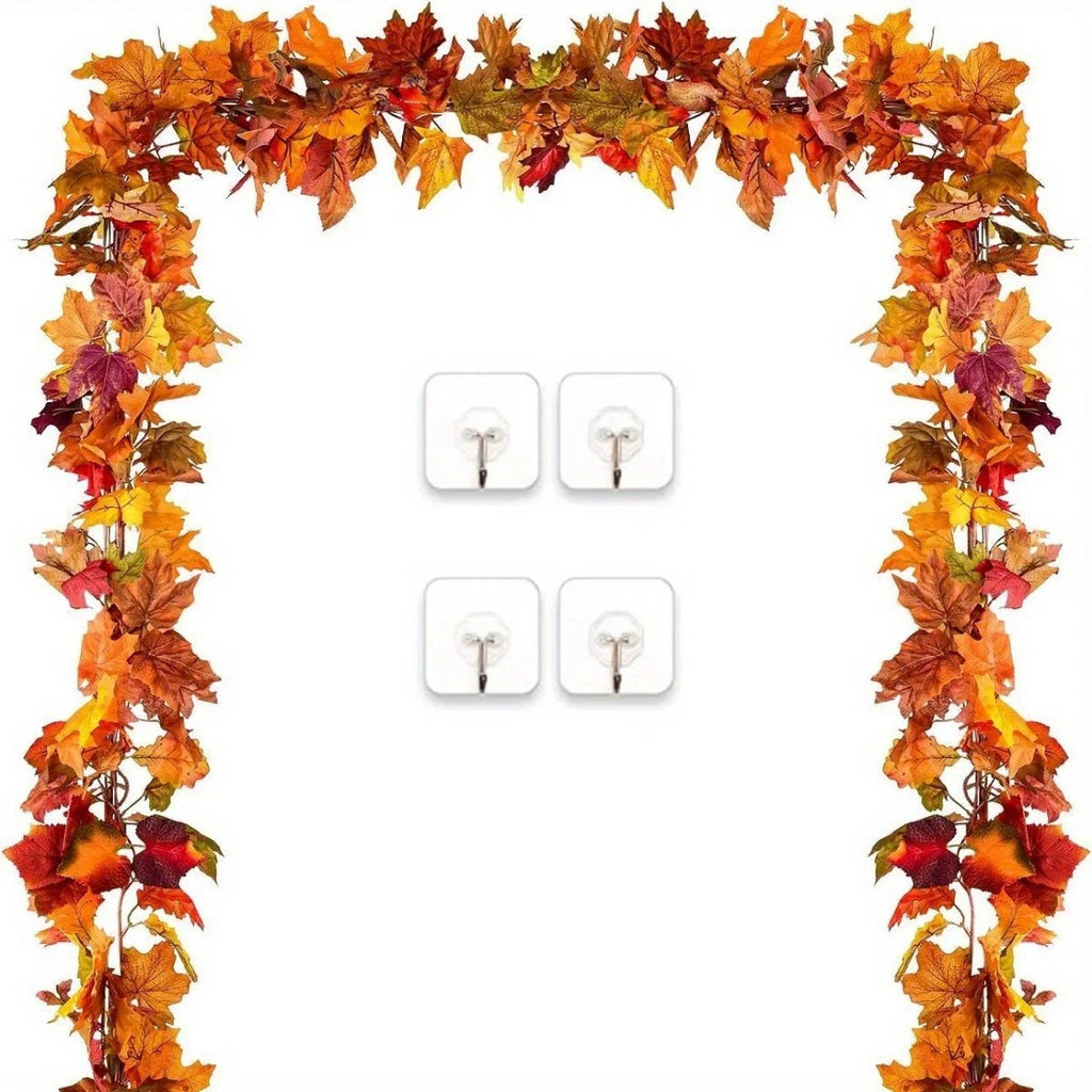 2pcs Maple Leaf Fall Garland – 5.9ft Artificial Autumn Hanging Vine  Description: