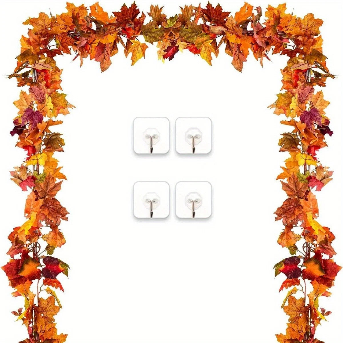 2pcs Maple Leaf Fall Garland – 5.9ft Artificial Autumn Hanging Vine  Description: