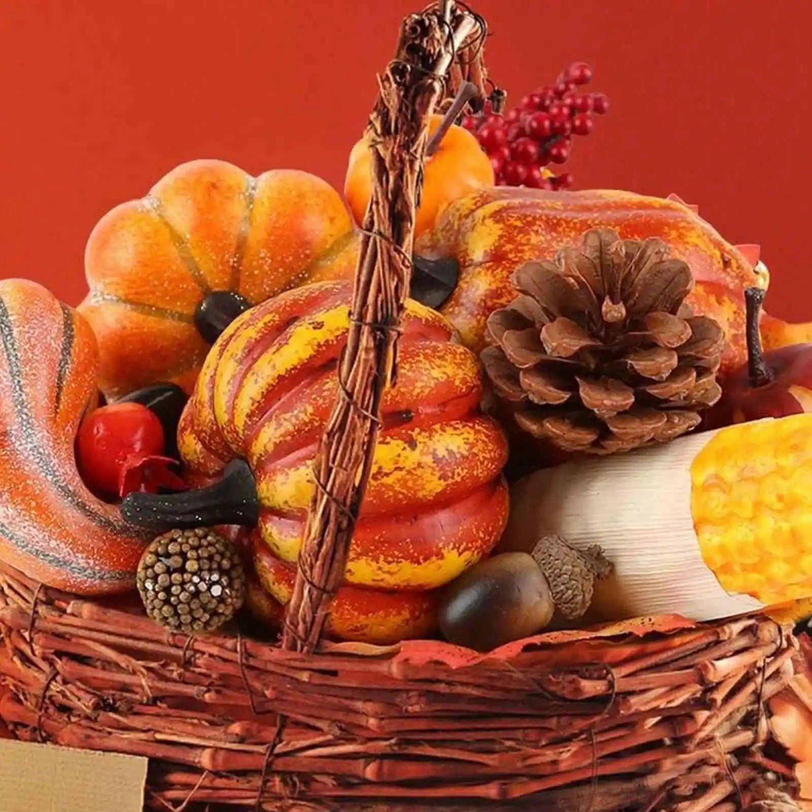 49pcs Fall Pumpkin & Harvest Décor Set – Artificial Autumn Display Kit