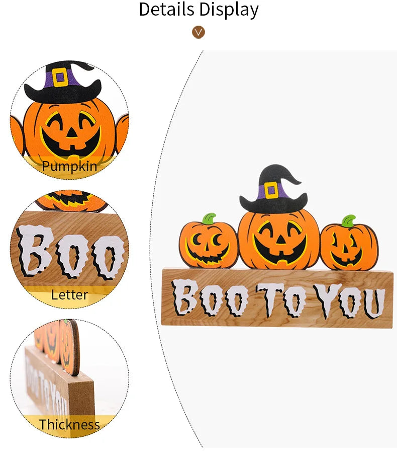 1PC Halloween Wooden Decor