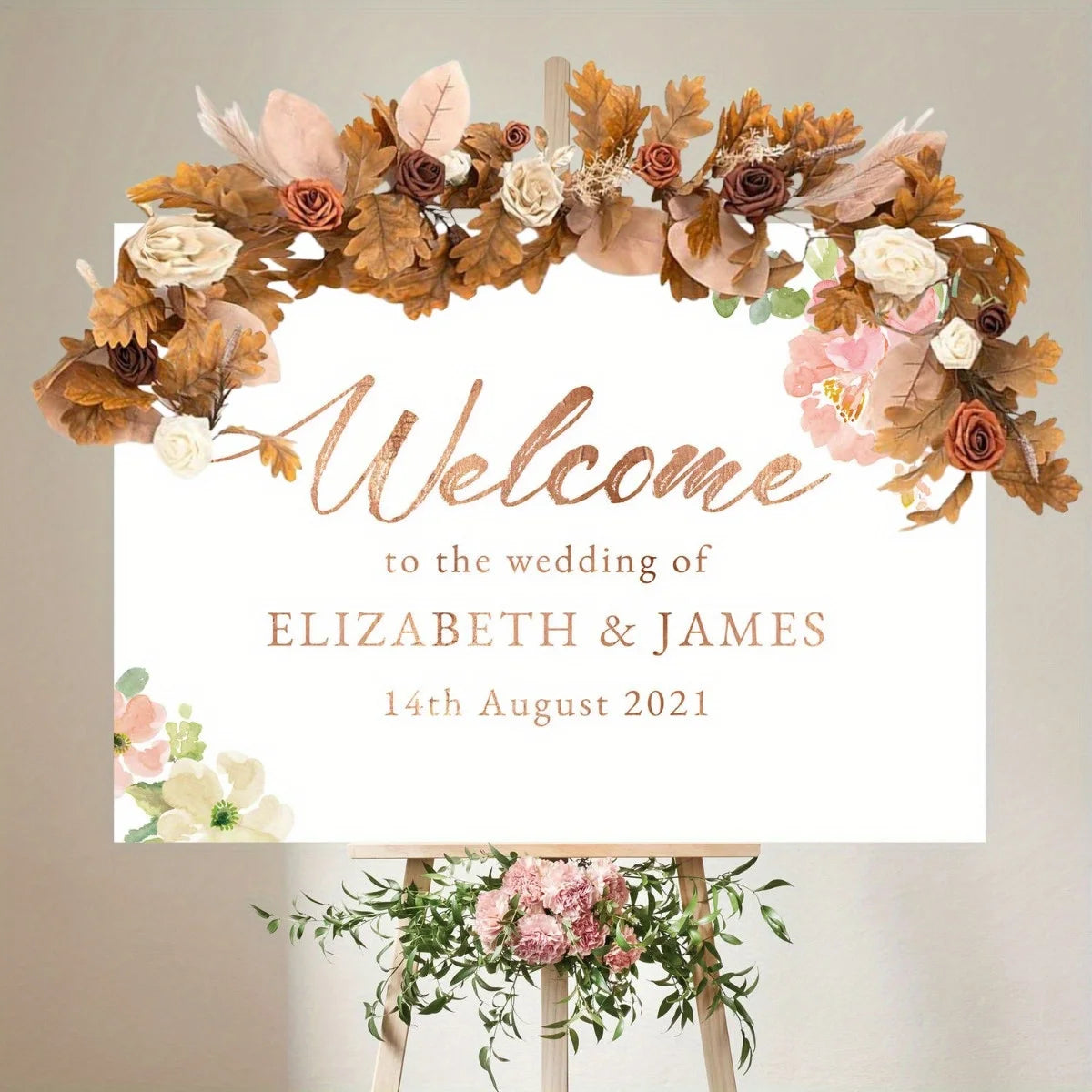 5.9ft Fall Eucalyptus Garland with Roses – Handcrafted Floral Table Runner