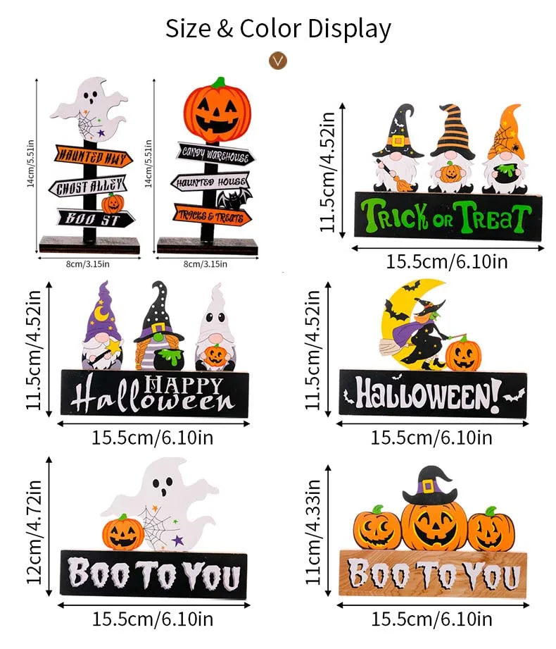 1PC Halloween Wooden Decor