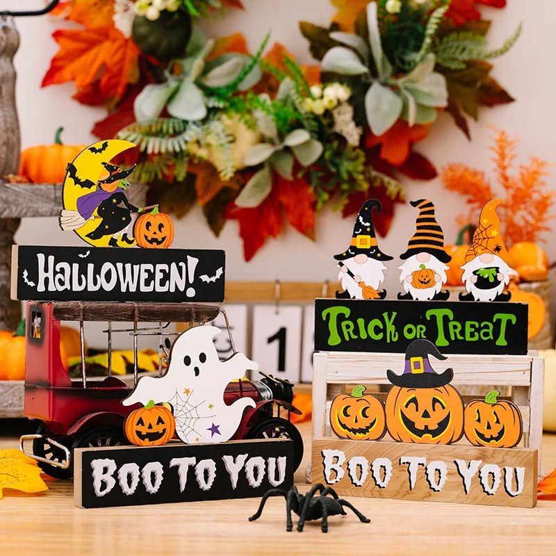 1PC Halloween Wooden Decor