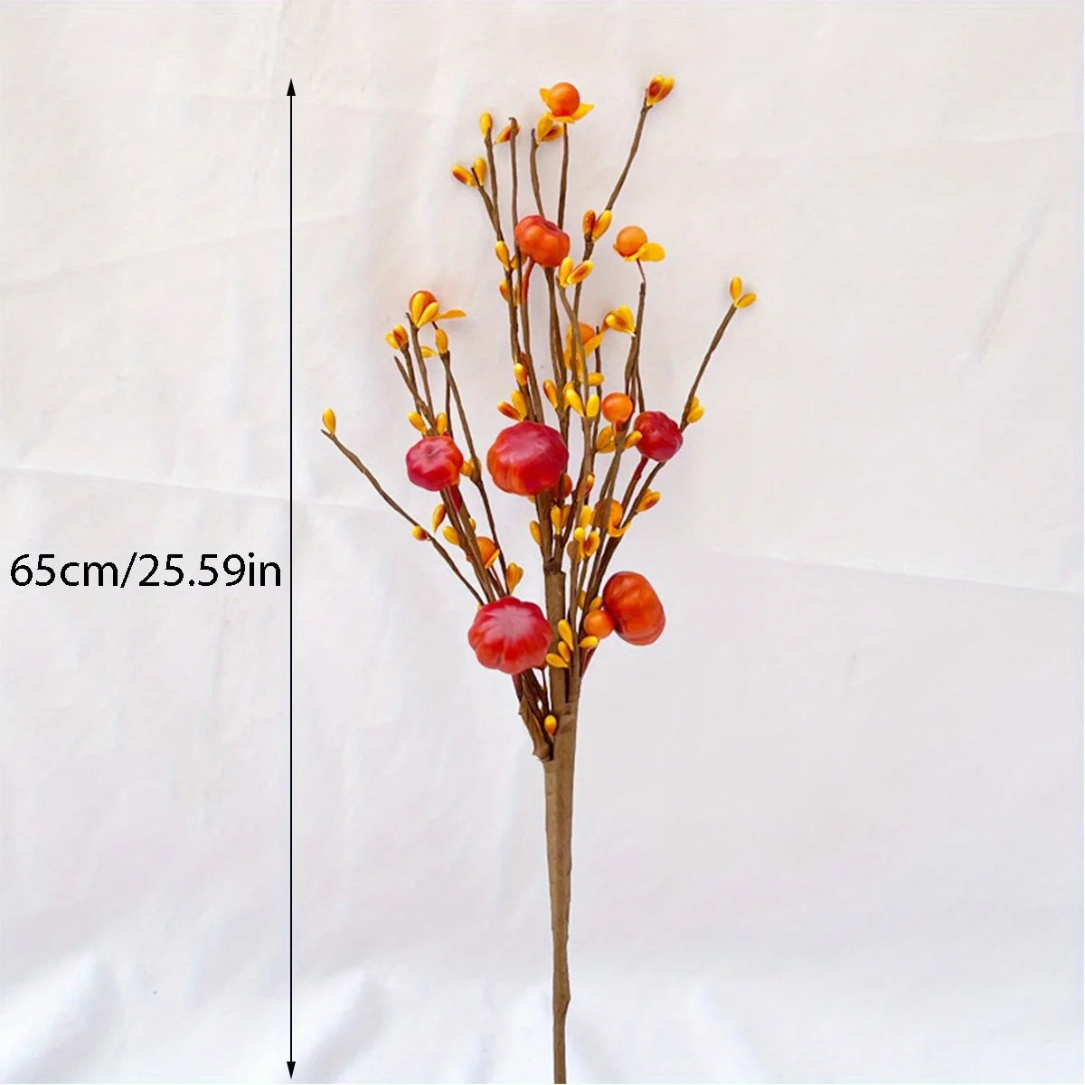 4pcs Artificial Fall Pumpkin & Berry Stems – Autumn Floral Picks for Arrangements